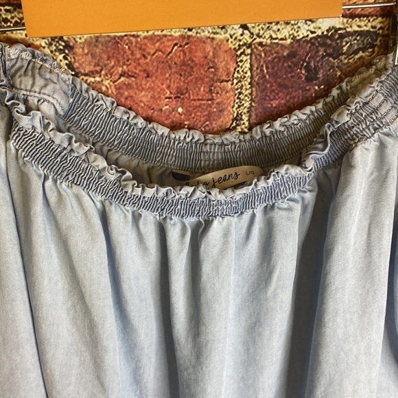 Suko Light Denim Colour Cropped Off The Shoulder Top Size L - Picture 4 of 7